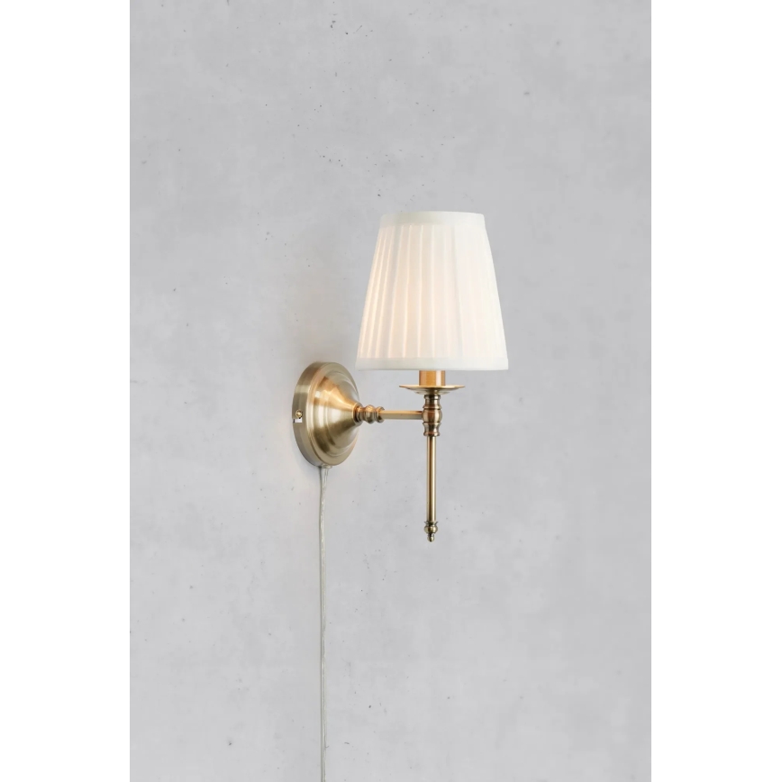 Markslöjd 108968 - Applique da parete MANOR 1xE14/40W/230V bianco/ottone