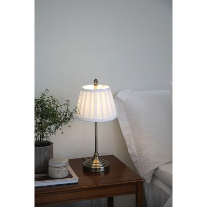 Markslöjd 108973 - Lampada da tavolo OXFORD 1xE14/40W/230V bianco/ottone