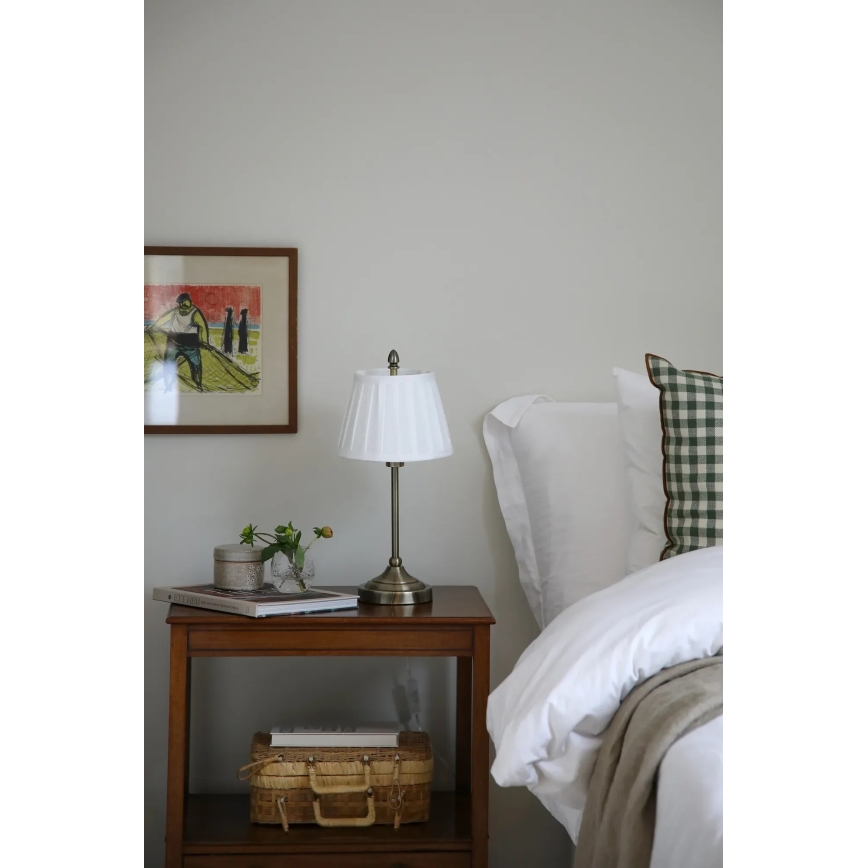 Markslöjd 108973 - Lampada da tavolo OXFORD 1xE14/40W/230V bianco/ottone