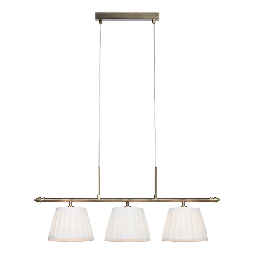 Markslöjd 108975 - Sospensione a cavo OXFORD 3xE14/40W/230V ottone/bianco