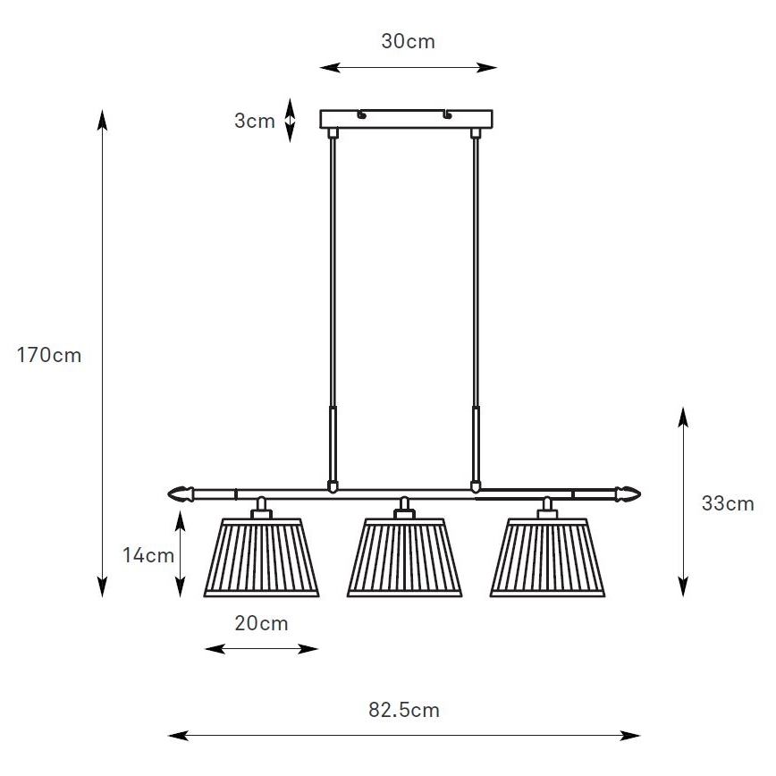 Markslöjd 108975 - Sospensione a cavo OXFORD 3xE14/40W/230V ottone/bianco