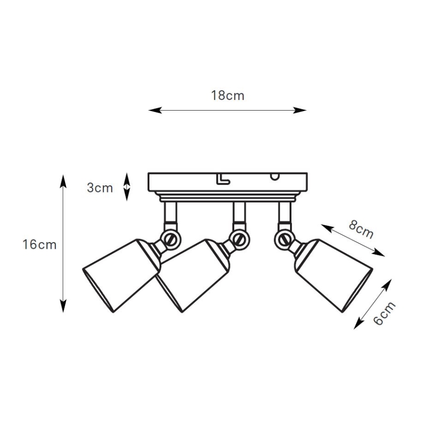 Markslöjd 108980 - Faretto TINY 3xGU10/7W/230V in ottone
