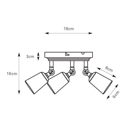 Markslöjd 108981 - Faretto TINY 3xGU10/7W/230V cromo lucido