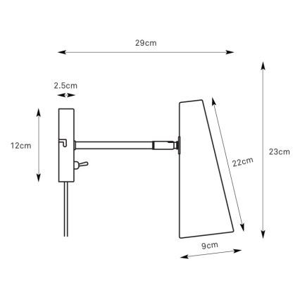 Markslöjd 108992 - Applique da parete PEAK 1xE14/40W/230V grigio