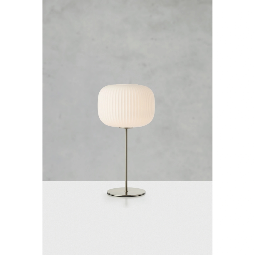 Markslöjd 109007 - Lampada da tavolo SOBER 1xE27/40W/230V bianco/cromo satinato