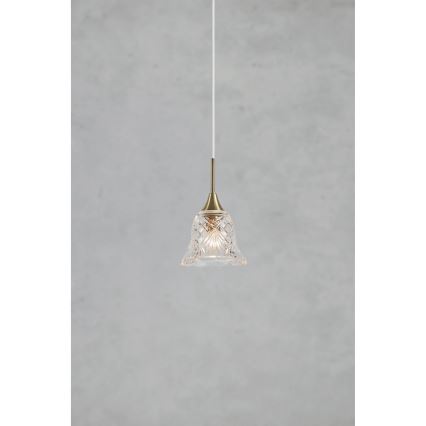 Markslöjd 109011 - Lampadario a cavo LUNA 1xE14/40W/230V ottone