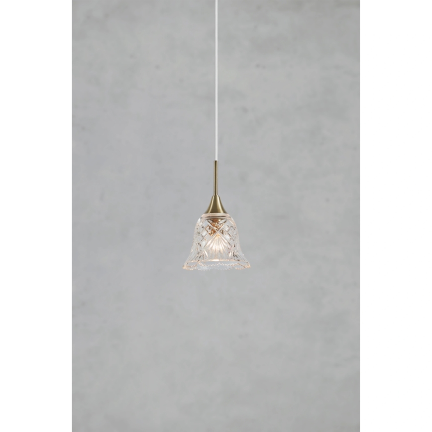 Markslöjd 109011 - Lampadario a cavo LUNA 1xE14/40W/230V ottone