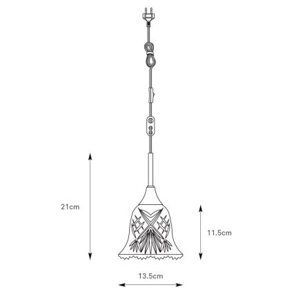 Markslöjd 109011 - Lampadario a cavo LUNA 1xE14/40W/230V ottone
