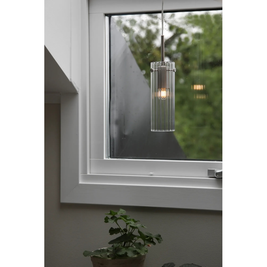 Markslöjd 109013 - Lampadario sospeso a cavo TIBIA 1xE14/40W/230V trasparente/ottone