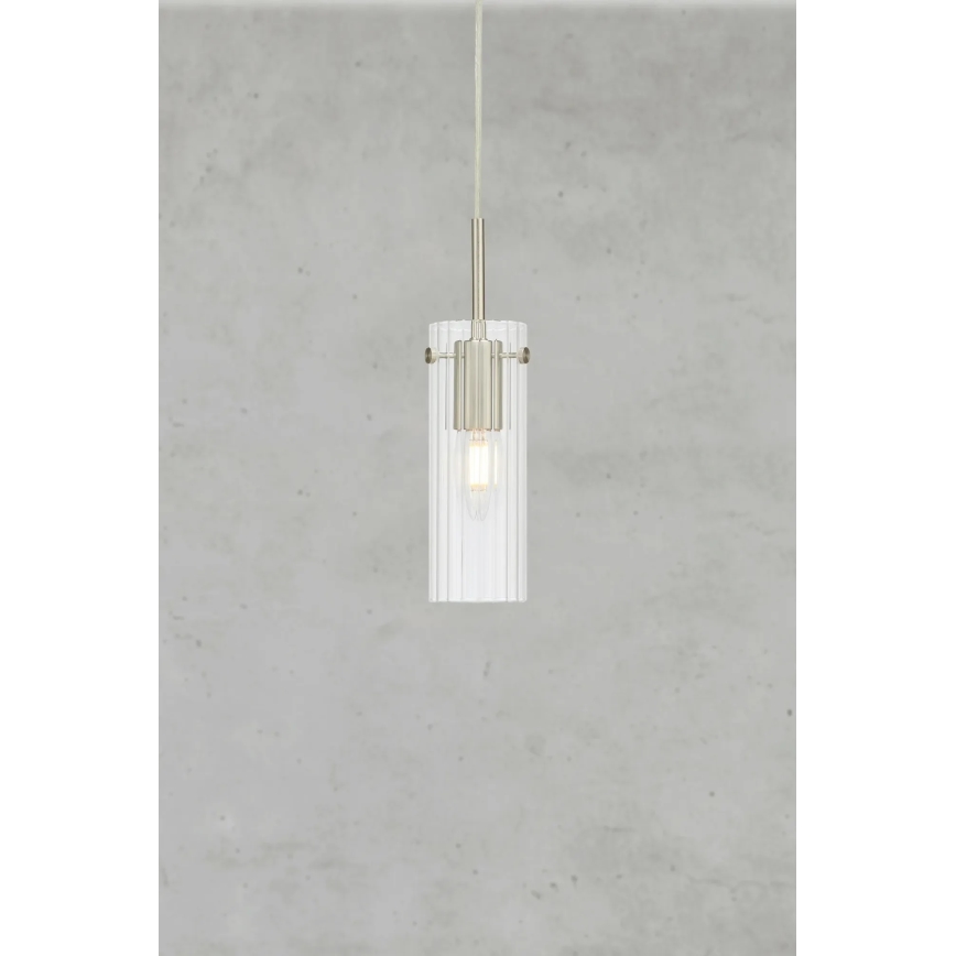 Markslöjd 109013 - Lampadario sospeso a cavo TIBIA 1xE14/40W/230V trasparente/ottone