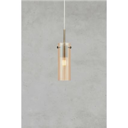 Markslöjd 109015 - Lampada a sospensione con cavo TIBIA 1xE14/40W/230V beige fumé/ottone