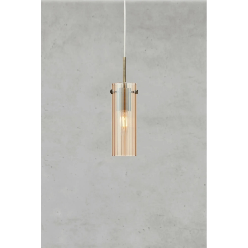 Markslöjd 109015 - Lampada a sospensione con cavo TIBIA 1xE14/40W/230V beige fumé/ottone