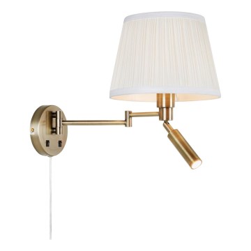 Markslöjd 109017 - Lampada da parete LED PIVOT 1xE27/40W/230V + LED/4W crema/ottone