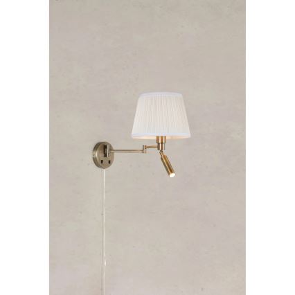 Markslöjd 109017 - Lampada da parete LED PIVOT 1xE27/40W/230V + LED/4W crema/ottone