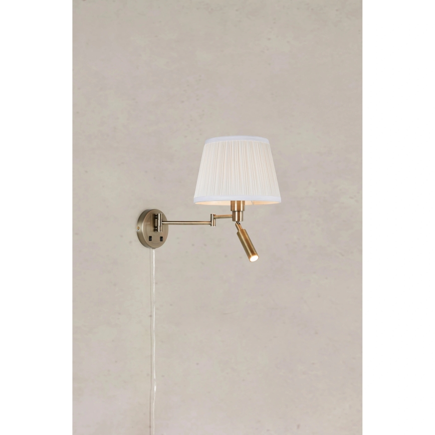 Markslöjd 109017 - Lampada da parete LED PIVOT 1xE27/40W/230V + LED/4W crema/ottone