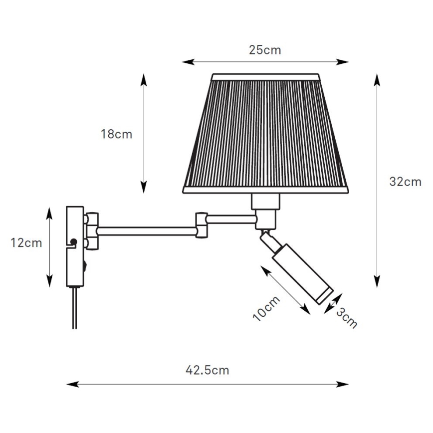 Markslöjd 109017 - Lampada da parete LED PIVOT 1xE27/40W/230V + LED/4W crema/ottone