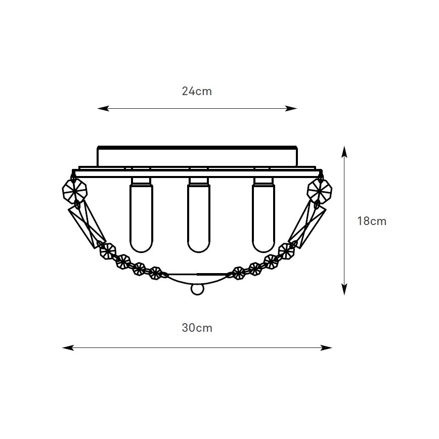 Markslöjd 109031 - Plafoniera per bagno ESTELLE 3xG9/20W/230V Ø 30 cm IP44 ottone
