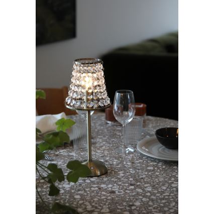 Markslöjd 109125 - Lampada da tavolo LED dimmerabile ricaricabile a sfioramento LIORA 1xE14/2W/2000 mAh ottone