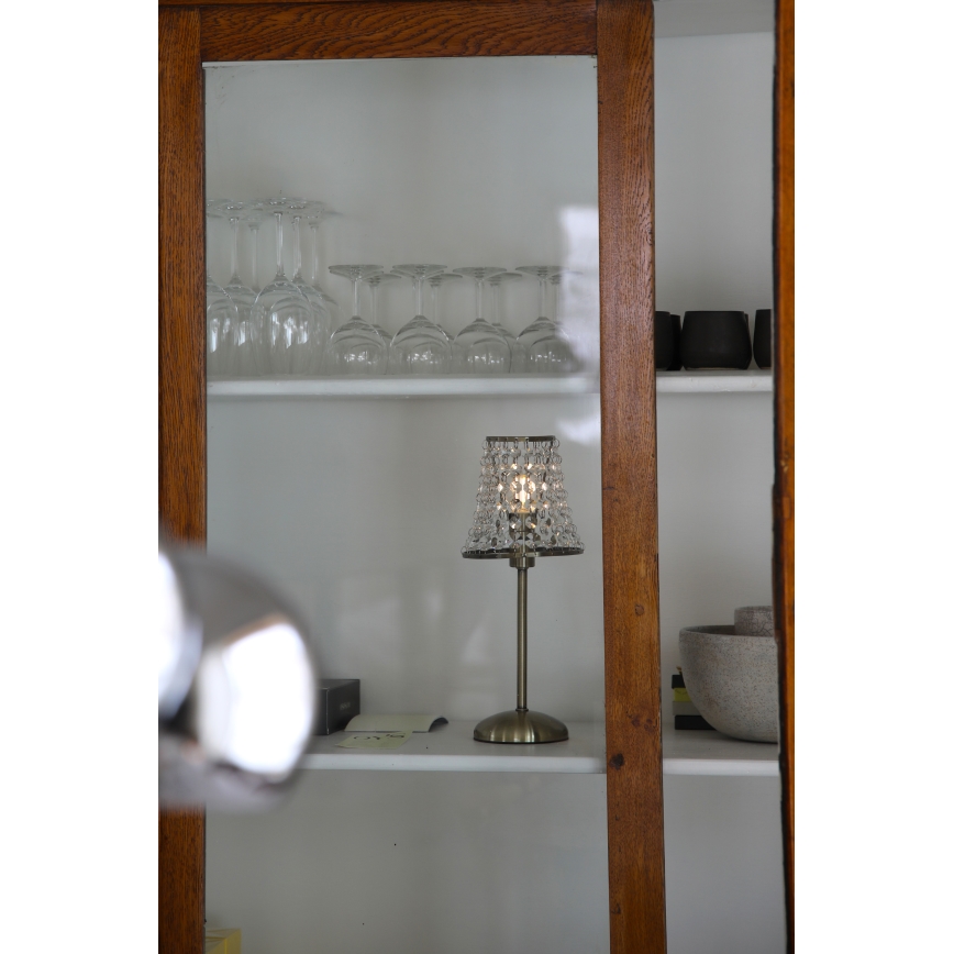 Markslöjd 109125 - Lampada da tavolo LED dimmerabile ricaricabile a sfioramento LIORA 1xE14/2W/2000 mAh ottone