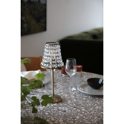 Markslöjd 109125 - Lampada da tavolo LED dimmerabile ricaricabile a sfioramento LIORA 1xE14/2W/2000 mAh ottone