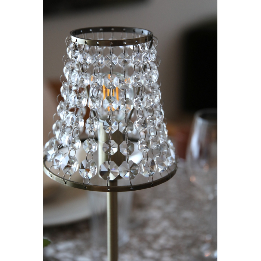 Markslöjd 109125 - Lampada da tavolo LED dimmerabile ricaricabile a sfioramento LIORA 1xE14/2W/2000 mAh ottone