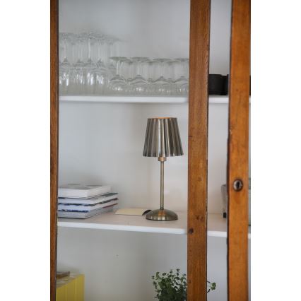 Markslöjd 109127 - Lampada da tavolo a LED dimmerabile e ricaricabile con controllo touch CELIA 1xE14/2W/2000 mAh ottone