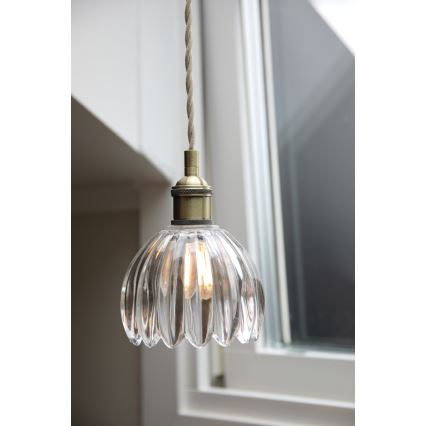 Markslöjd 109136 - Lampada sospesa su cavo GOTA 1xE14/40W/230V Ø 13 cm ottone/trasparente