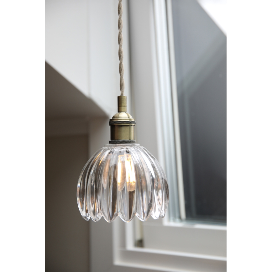 Markslöjd 109136 - Lampada sospesa su cavo GOTA 1xE14/40W/230V Ø 13 cm ottone/trasparente
