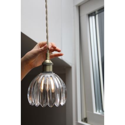 Markslöjd 109136 - Lampada sospesa su cavo GOTA 1xE14/40W/230V Ø 13 cm ottone/trasparente