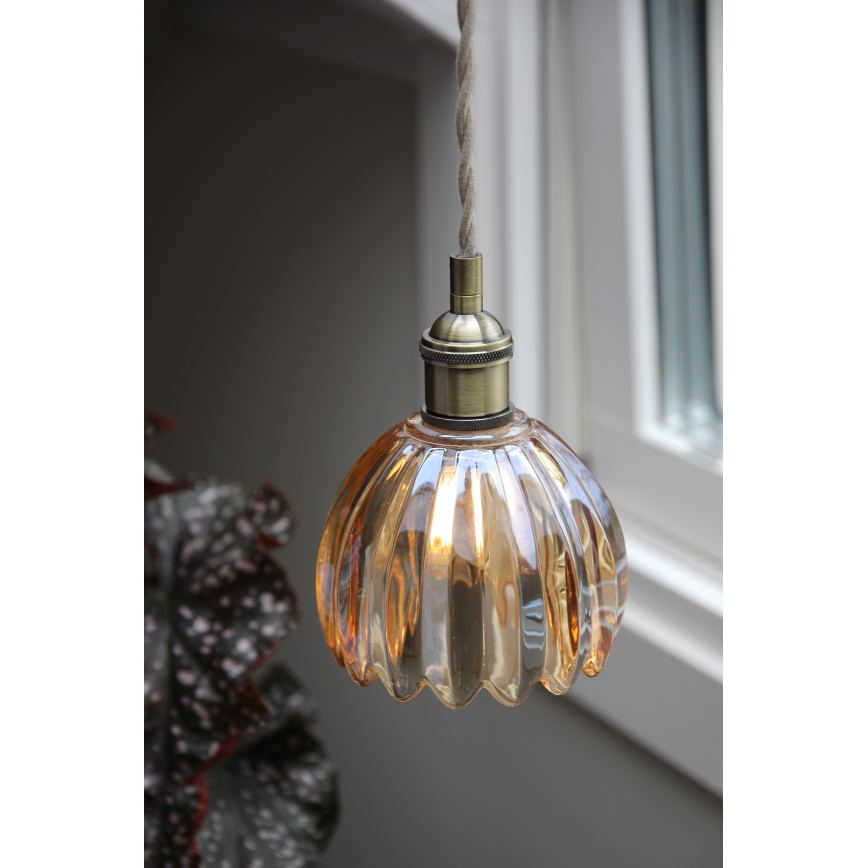 Markslöjd 109137 - Lampadario a sospensione con cavo GOTA 1xE14/40W/230V Ø 13 cm beige fumé/ottone