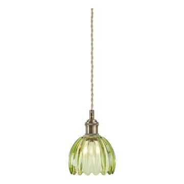 Markslöjd 109138 - Lampadario a cavo GOTA 1xE14/40W/230V Ø 13 cm verde fumé/ottone