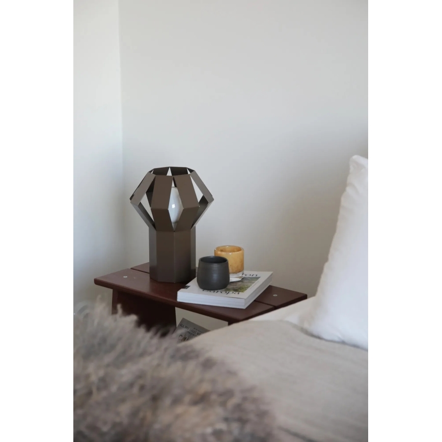 Markslöjd 109148 - Lampada da tavolo OCTA 1xE27/60W/230V marrone