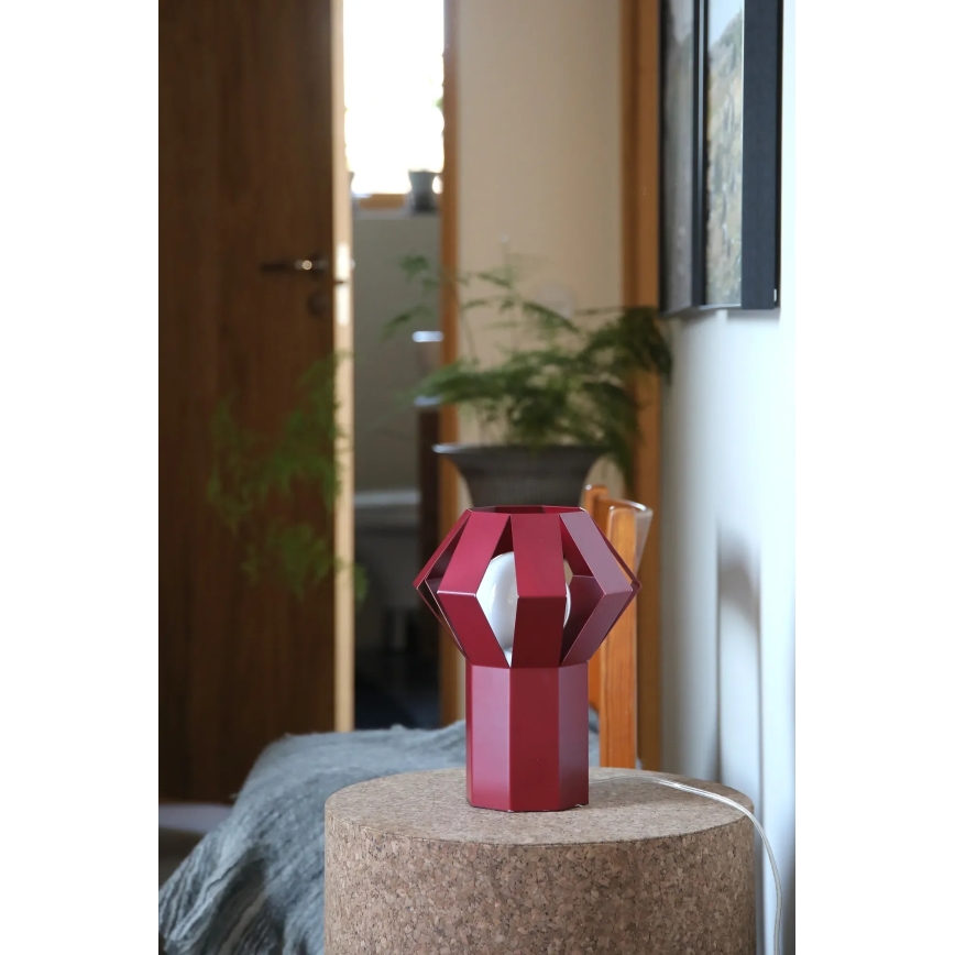 Markslöjd 109150 - Lampada da tavolo OCTA 1xE27/60W/230V bordeaux