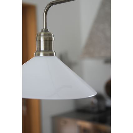 Markslöjd 109160 - Lampadario con asta VELA 2xE27/60W/230V bianco/ottone