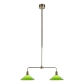 Markslöjd 109161 - Lampadario su asta VELA 2xE27/60W/230V verde/ottone