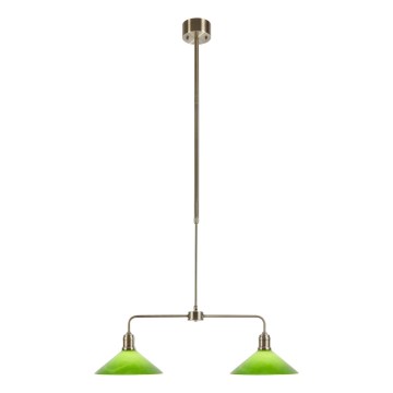 Markslöjd 109161 - Lampadario su asta VELA 2xE27/60W/230V verde/ottone