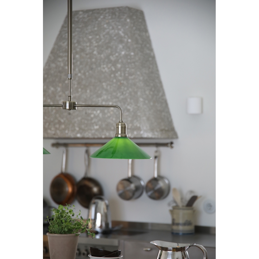 Markslöjd 109161 - Lampadario su asta VELA 2xE27/60W/230V verde/ottone