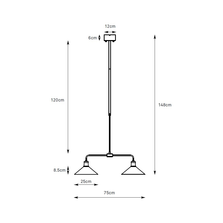 Markslöjd 109161 - Lampadario su asta VELA 2xE27/60W/230V verde/ottone