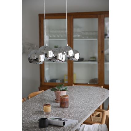 Markslöjd 109168 - Lampadario sospeso con cavo CUPOLO 7xE14/40W/230V cromo lucido