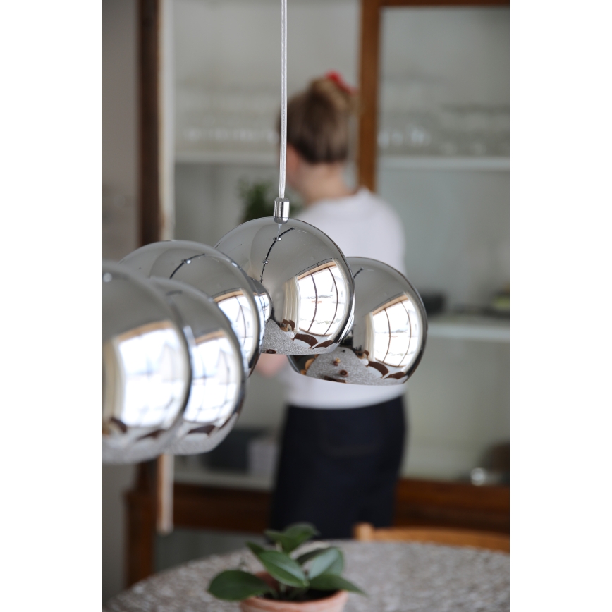 Markslöjd 109168 - Lampadario sospeso con cavo CUPOLO 7xE14/40W/230V cromo lucido