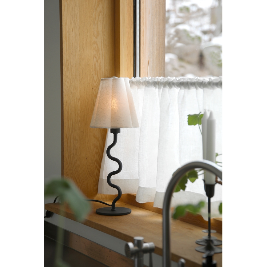 Markslöjd 109171 - Lampada da tavolo VEYA 1xE14/40W/230V lino/nero