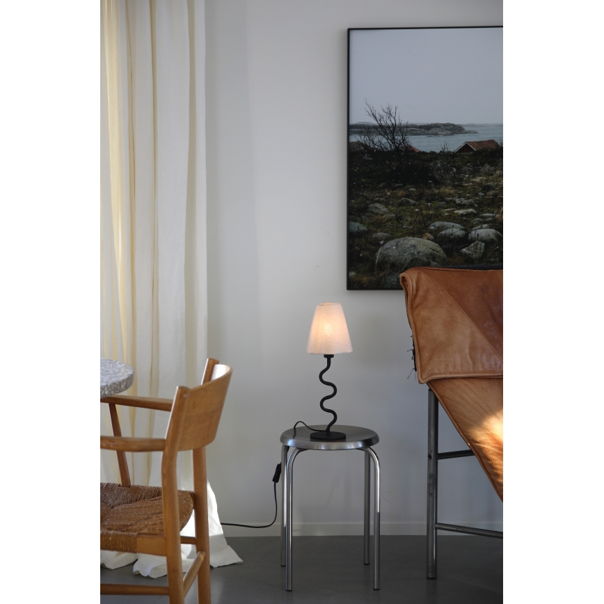 Markslöjd 109171 - Lampada da tavolo VEYA 1xE14/40W/230V lino/nero