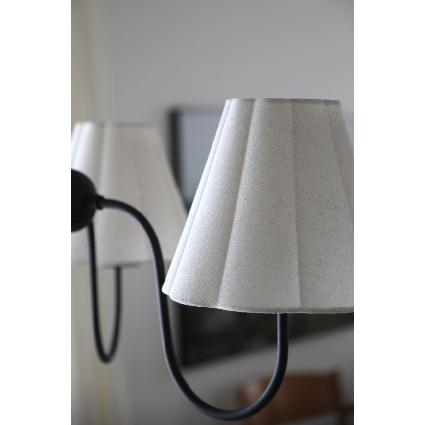 Markslöjd 109172 - Lampadario sospeso con cavo VEYA 3xE14/40W/230V Ø 90 cm lino/nero