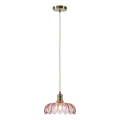 Markslöjd 109178 - Lampadario a sospensione con cavo KURAGE 1xE27/40W/230V ottone/rosa fumé