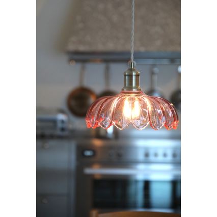 Markslöjd 109178 - Lampadario a sospensione con cavo KURAGE 1xE27/40W/230V ottone/rosa fumé