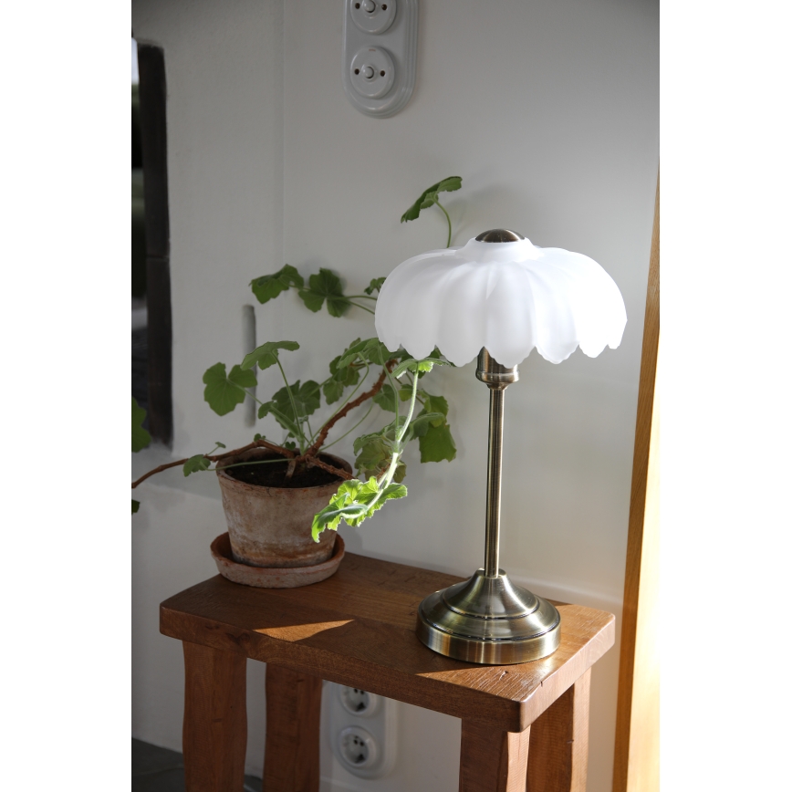 Markslöjd 109179 - Lampada da tavolo KURAGE 1xE27/60W/230V ottone/bianco