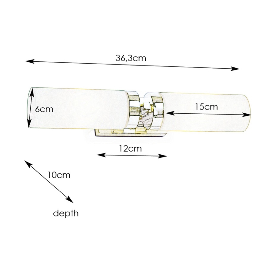 Markslöjd 234841, 450712 - Lampada da bagno STELLA 2xE14/40W/230V IP44