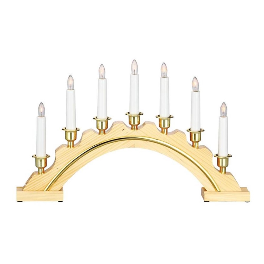 Markslöjd 700445 - Candelabro natalizio CELINE 7xE10/3W/230V naturale