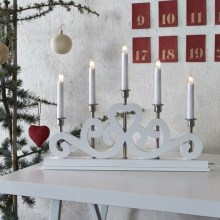 Markslöjd 700640 - Candeliere natalizio SVANEHOLM 5xE10/3W/230V bianco