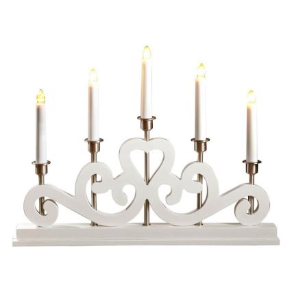 Markslöjd 700640 - Candeliere natalizio SVANEHOLM 5xE10/3W/230V bianco